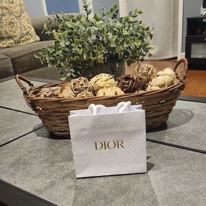 Dior White Bag with Gold Logo
